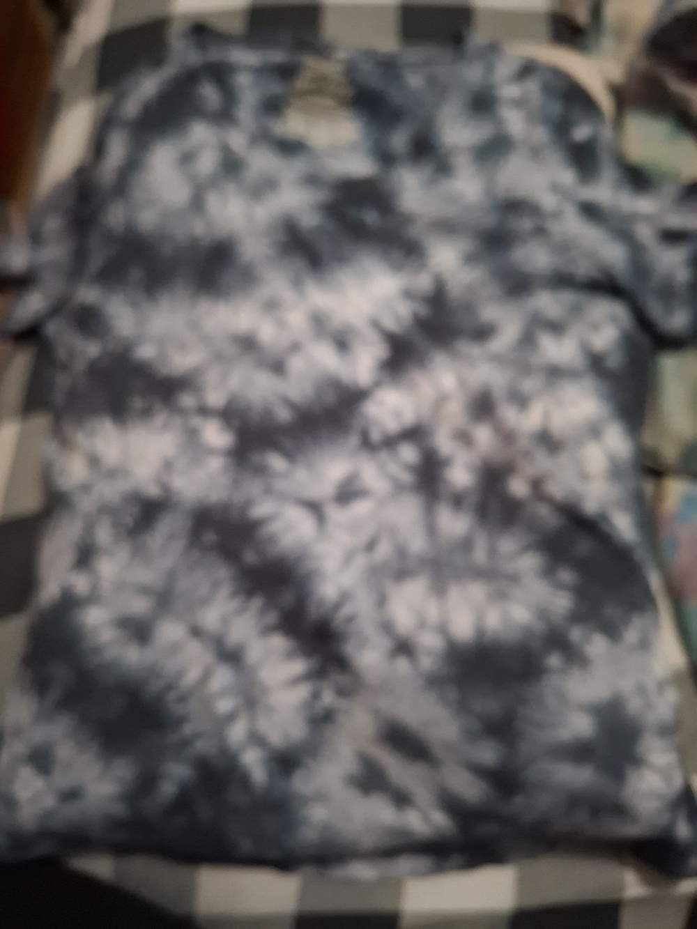 Faded Glory Black & White Tie-Dye Short Sleeve Tee